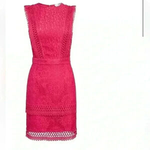Adelyn Rae hot pink lace sleeveless mini dress size small